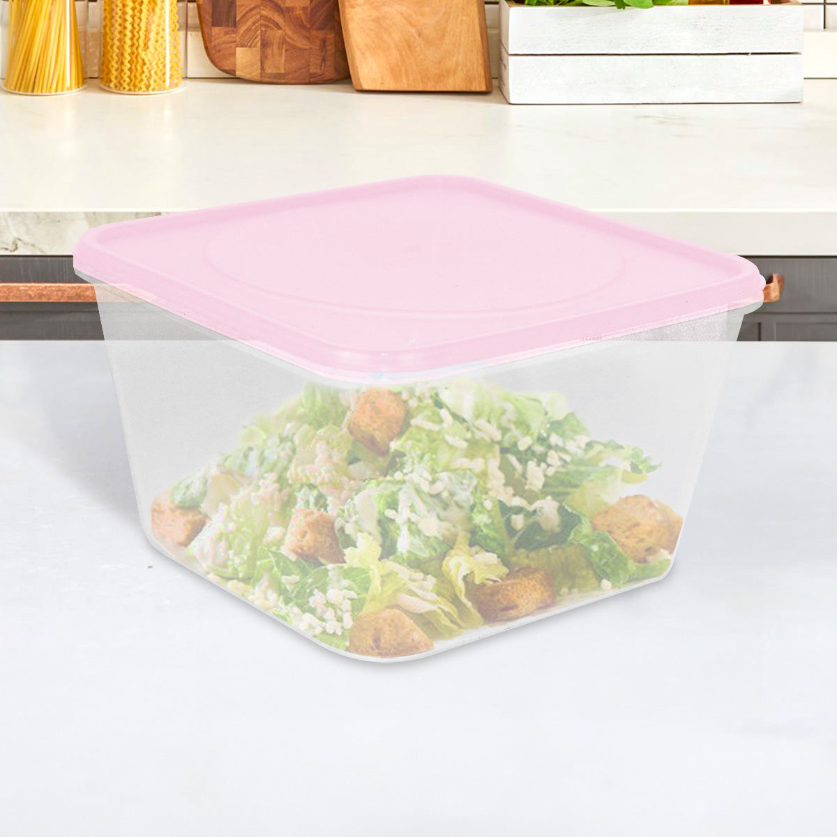 Contenedor Rectangular de Plástico color Rosa para Alimentos, 800ml