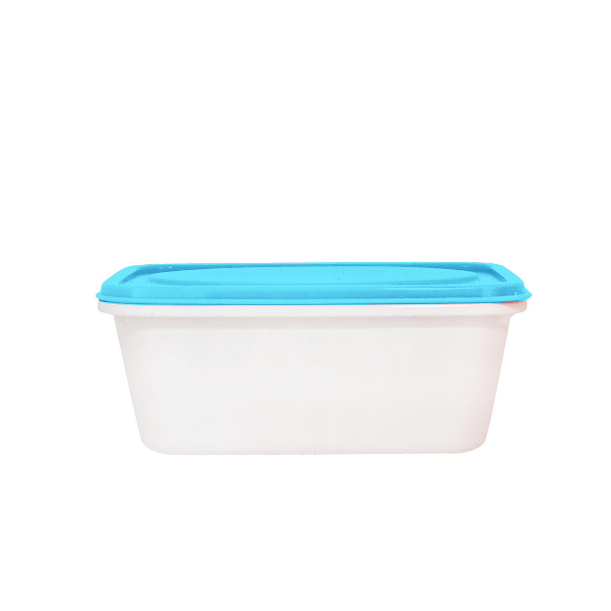 Contenedor Rectangular de Plástico color Blanco/Azul para Alimentos, 250ml