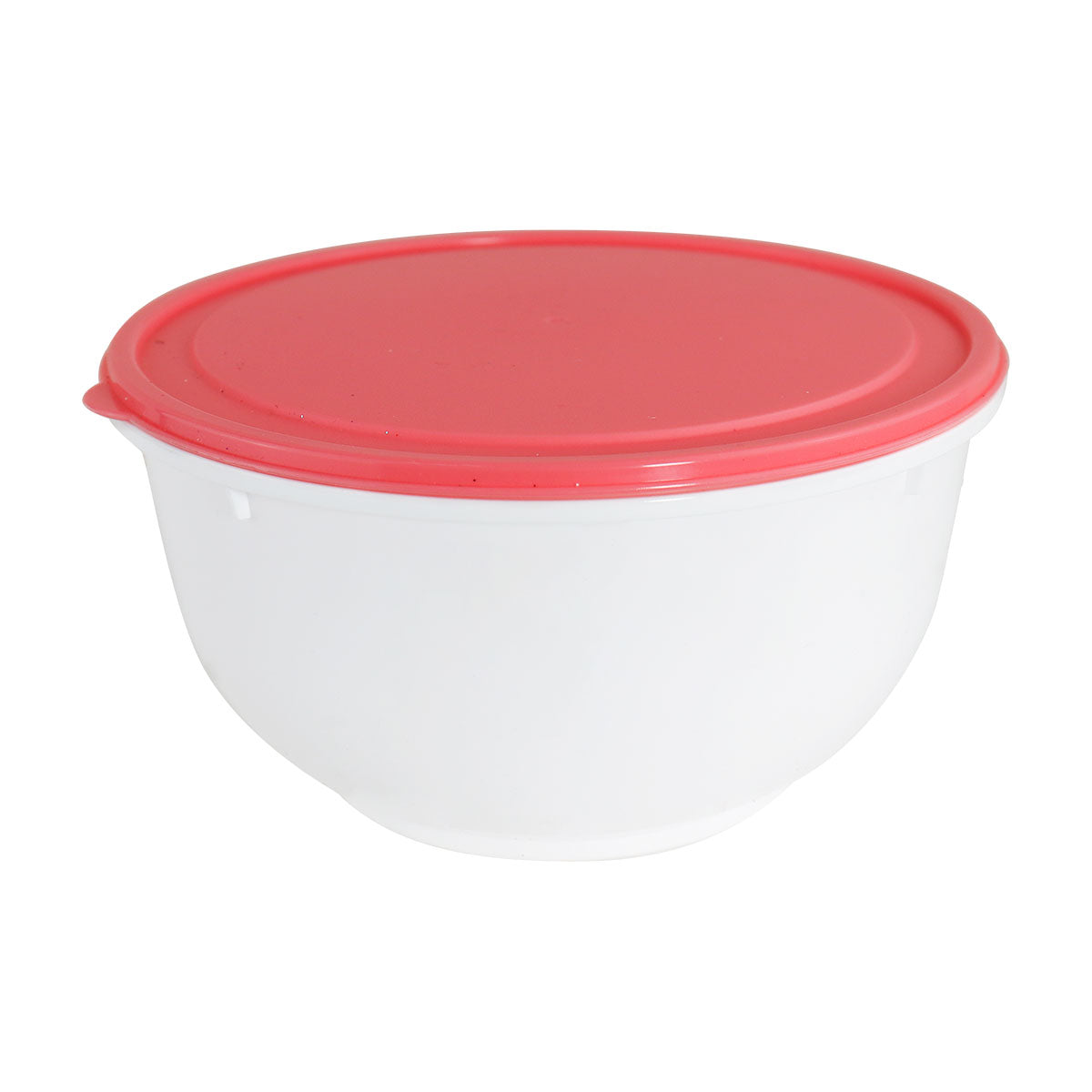 Contenedor Redondo de Plástico color Blanco/Rosa para Alimentos, 820ml