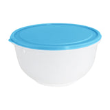 Contenedor Redondo de Plástico color Blanco/Azul para Alimentos, 820ml