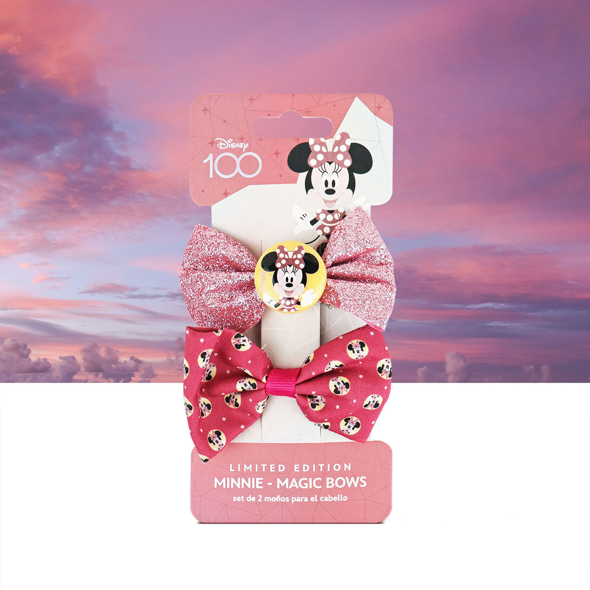 Set de 2 Moños para el Cabello "Minnie" color Rosa, Edición Disney 100