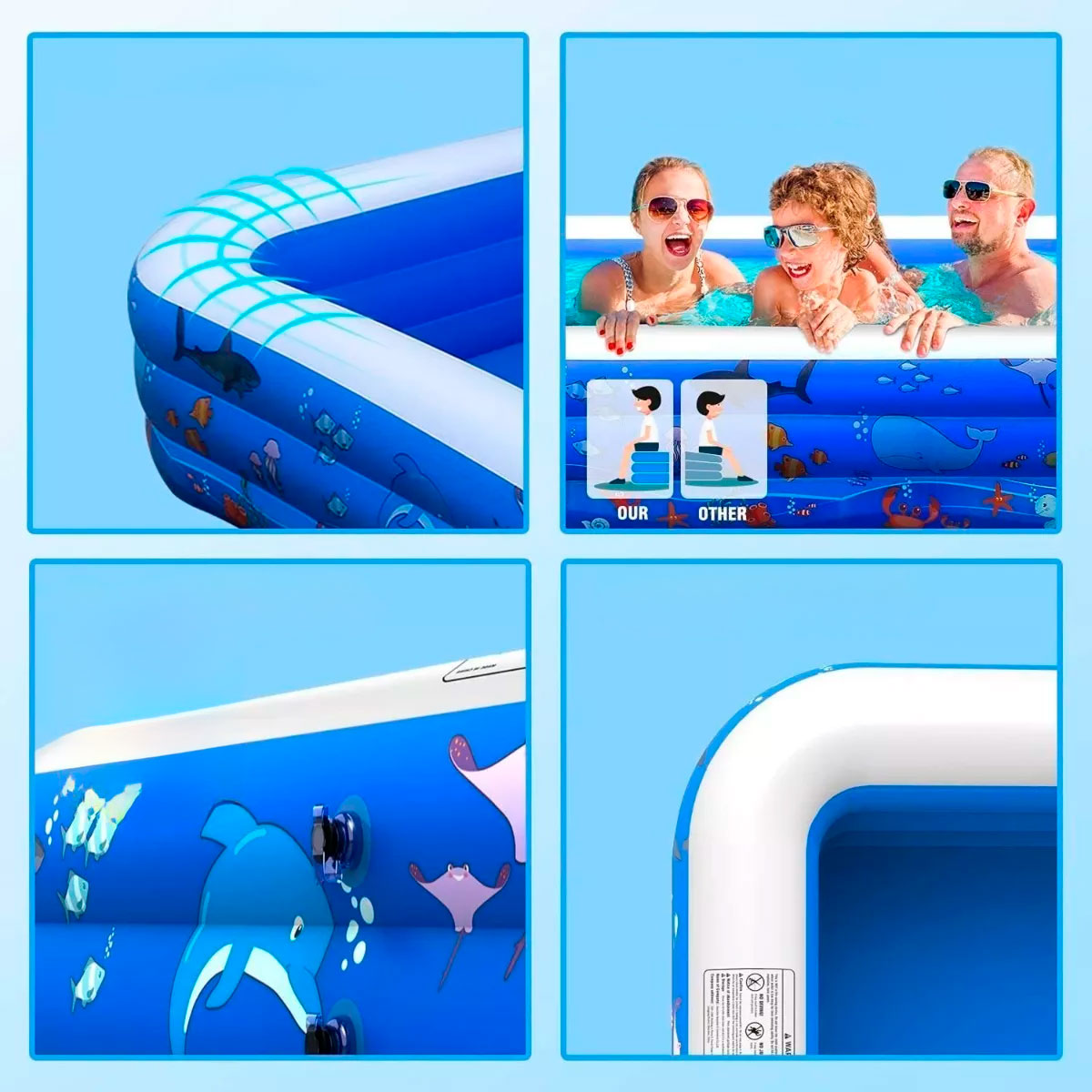 Piscina Inflable Familiar, color Azul, Funavo