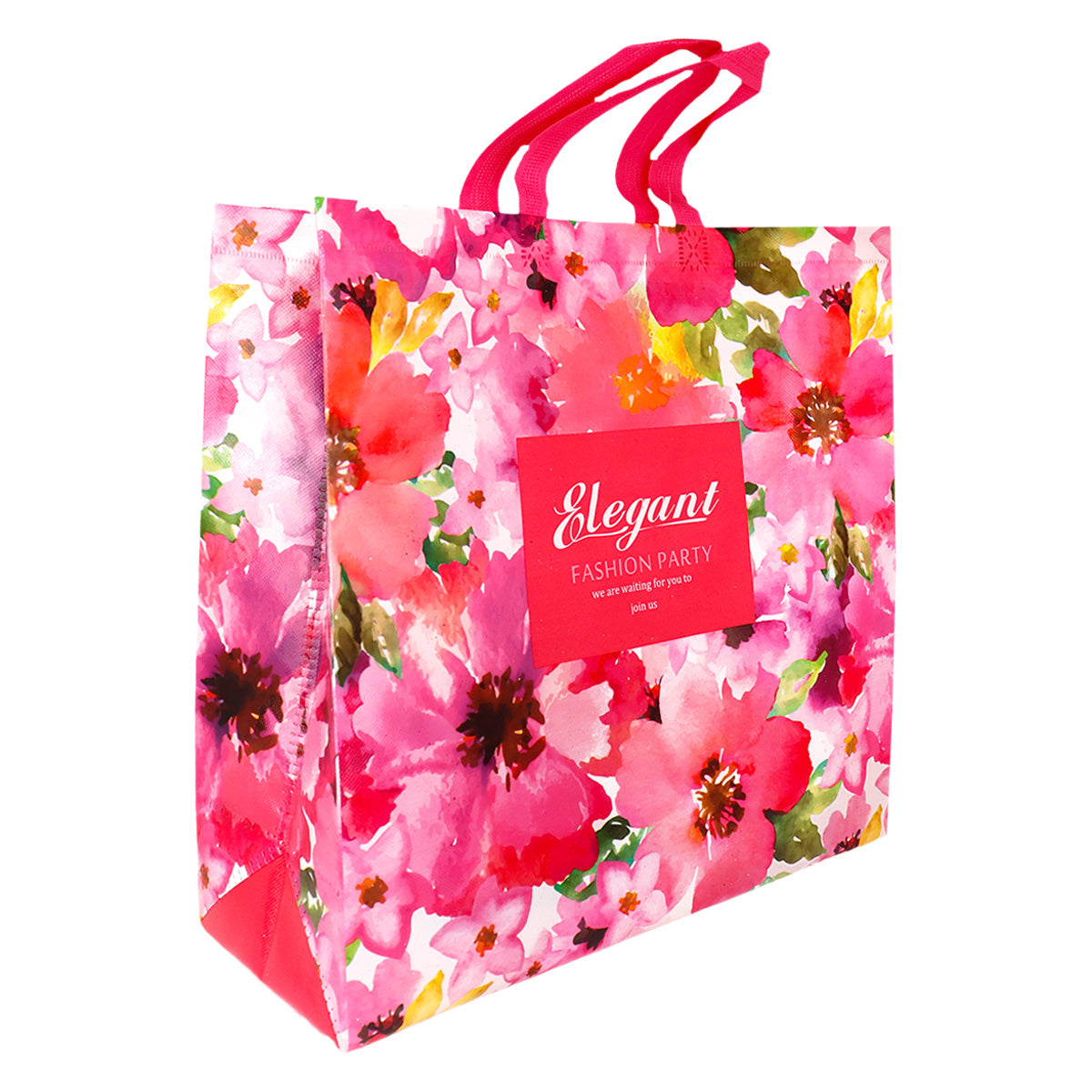 Bolsa Multiusos de Plástico con Diseño Floral color Rojo