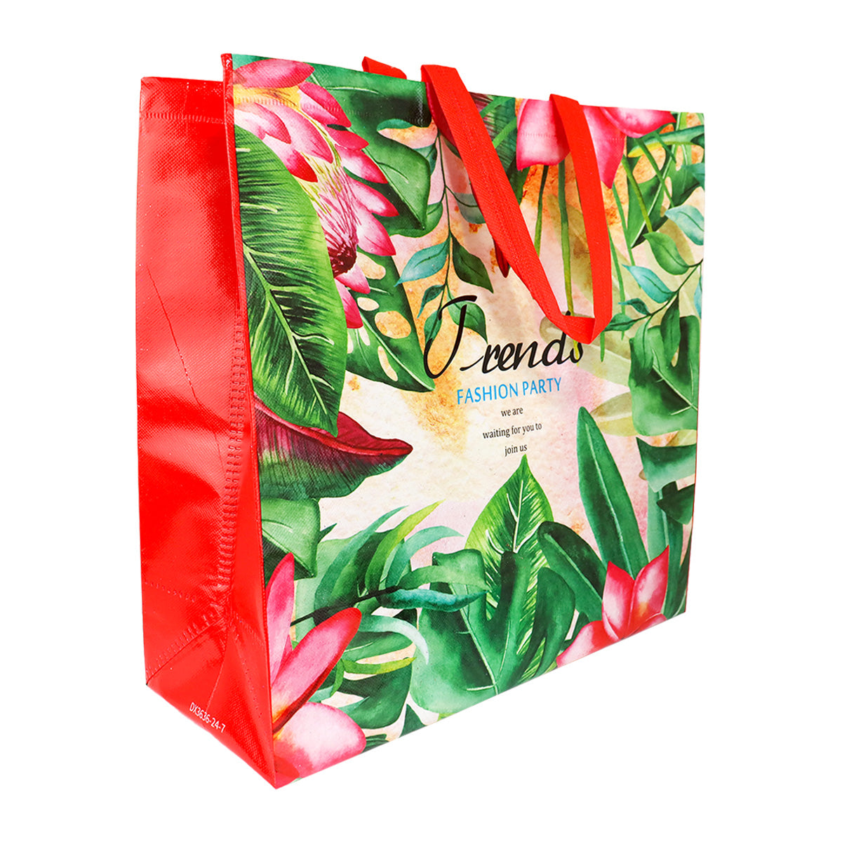 Bolsa Multiusos de Plástico con Diseño Floral color Rojo/Verde