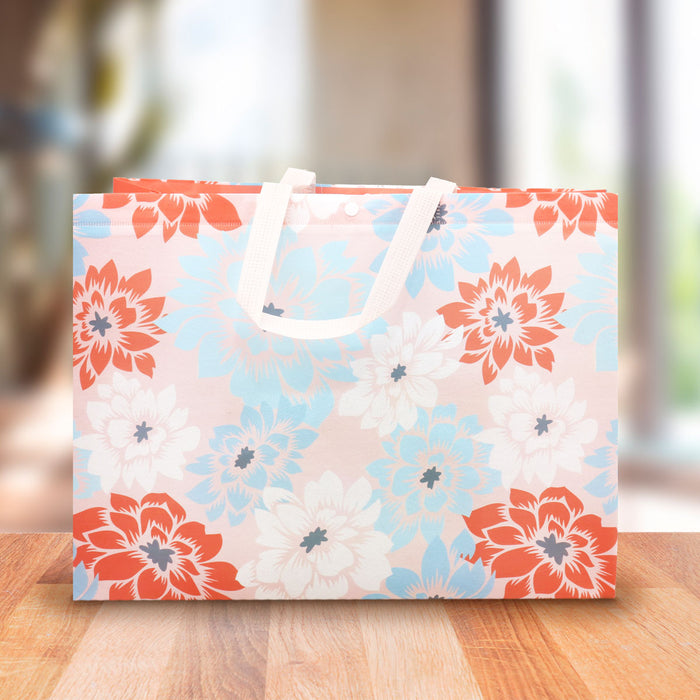 Bolsa Reutilizable, Diseño Flores, Color Rosa