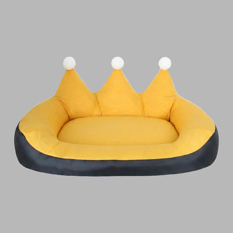 Cama para Mascota en Forma de Corona, Color Amarillo