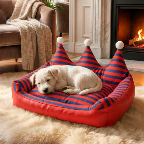 Cama para Mascota en Forma de Corona, Color Rojo