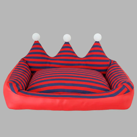 Cama para Mascota en Forma de Corona, Color Rojo