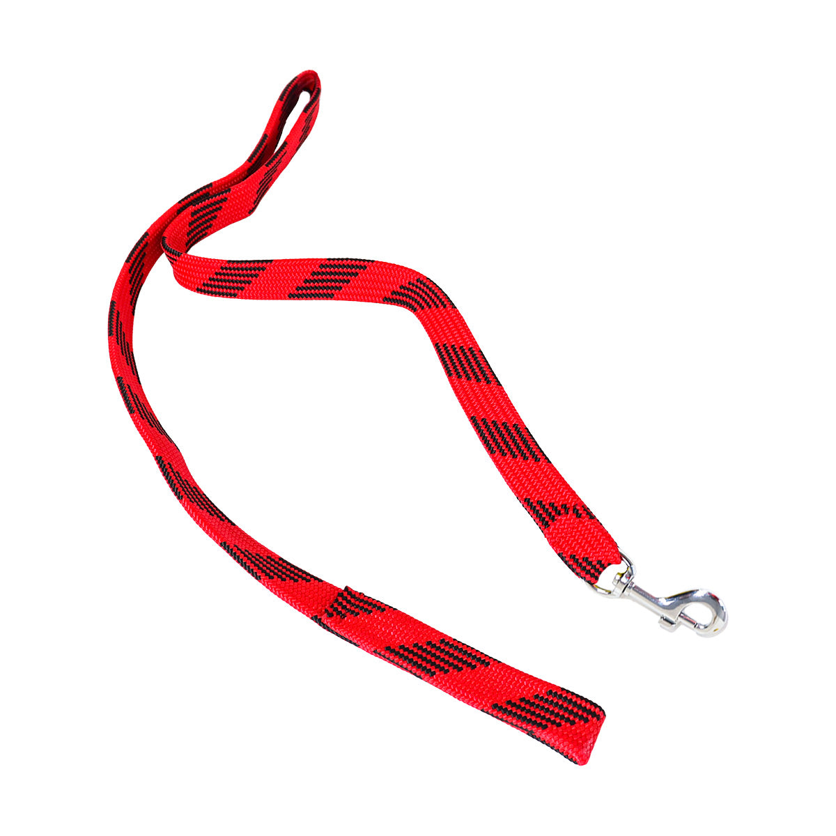Correa Doble Tejido para Mascota, Color Rojo con Negro