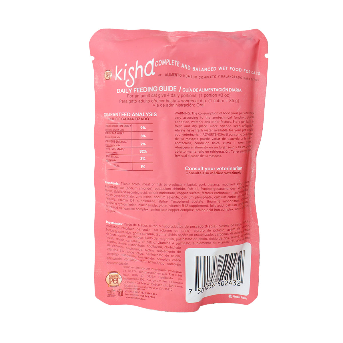 Kisha, Alimento Húmedo para Gatos Tilapia 85 Gr.