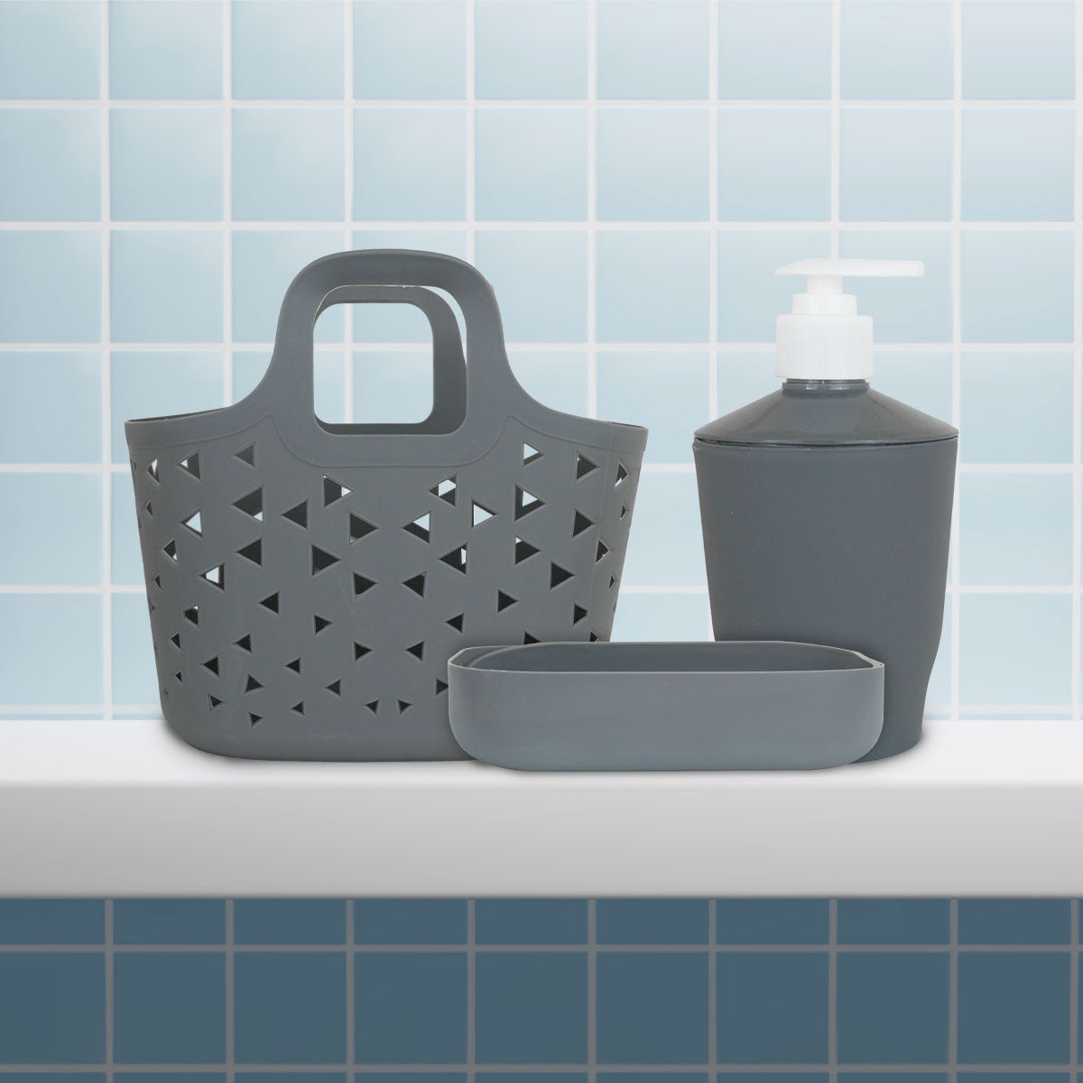 Kit de 3 Accesorios color Gris para Baño