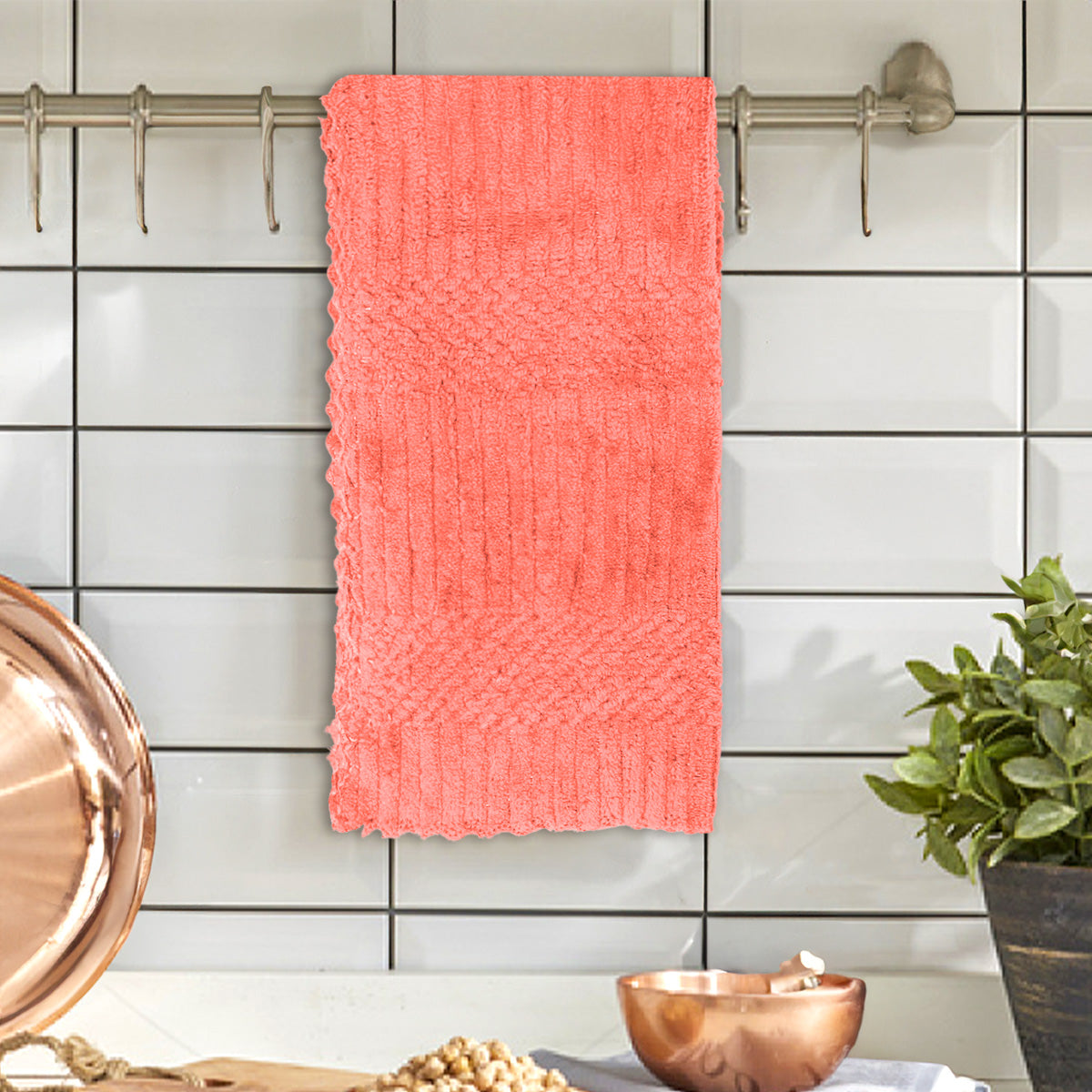 Kit de Trapos de Cocina, Color Mamey, 2 pzas