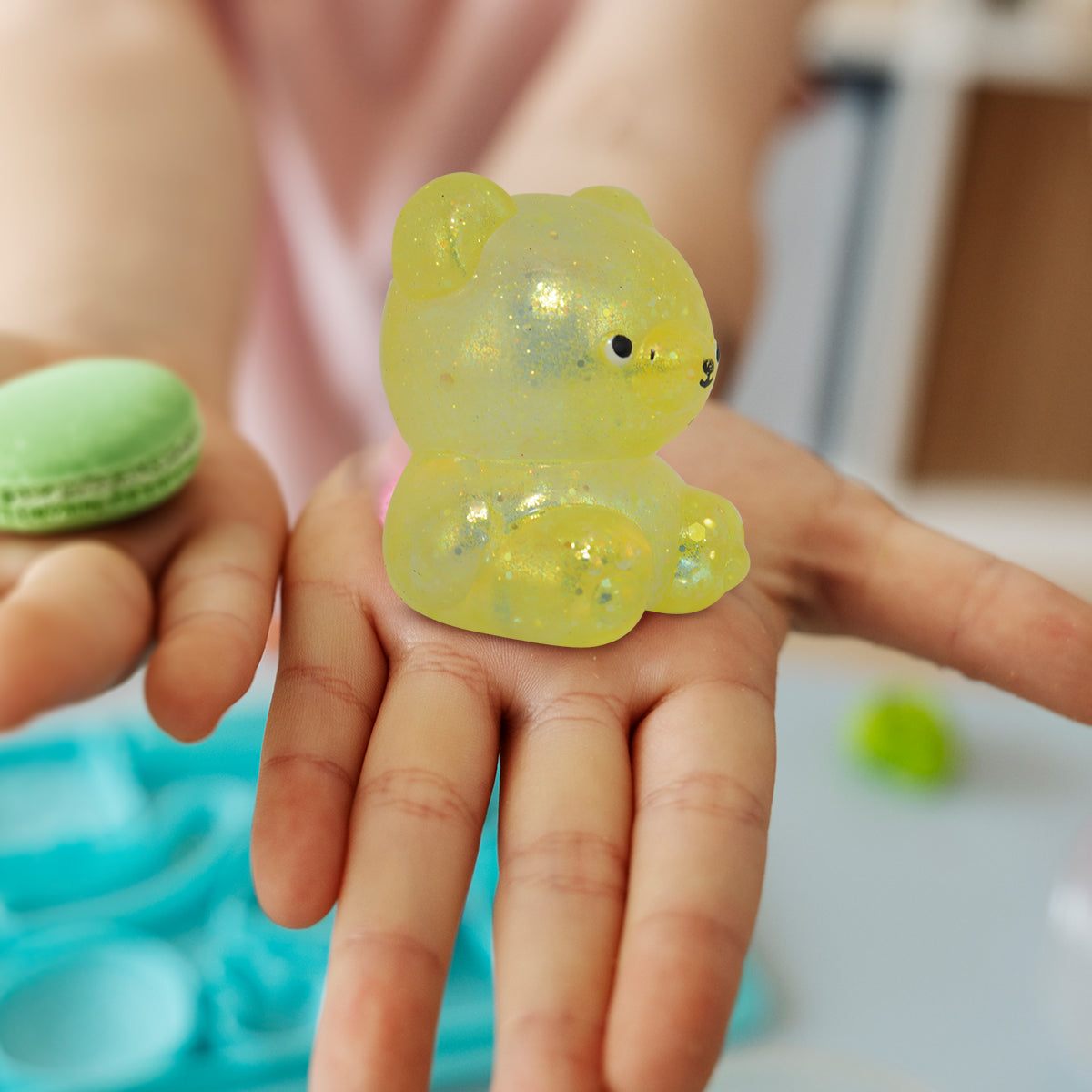 Oso de Slime con Glitter color Amarillo