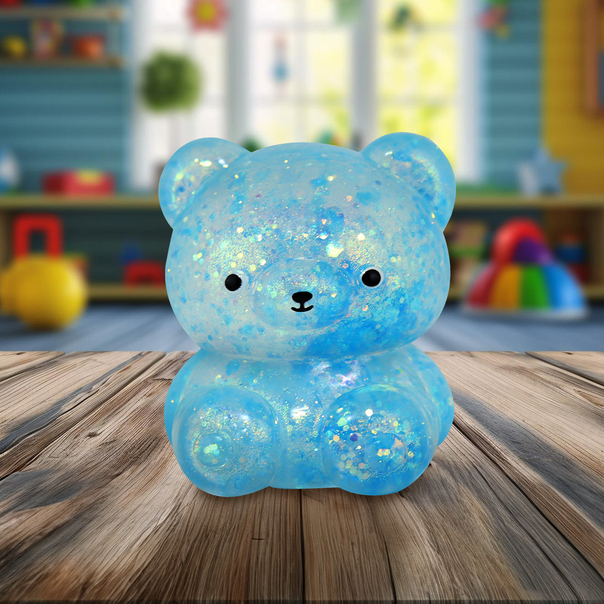 Oso de Slime con Glitter color Azul