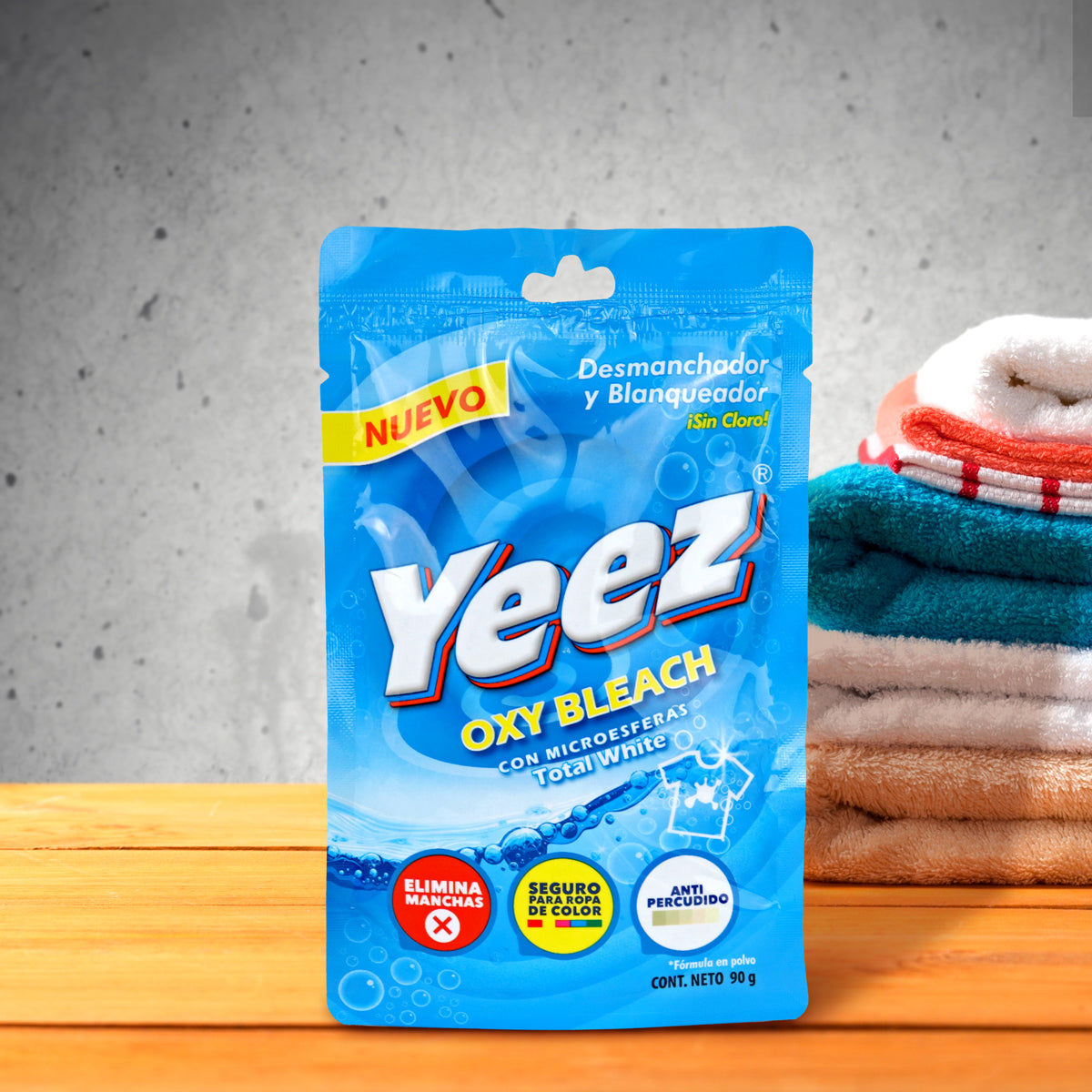 Desmanchador y Blanqueador para Ropa 90 gr, Yeez Oxy Bleach