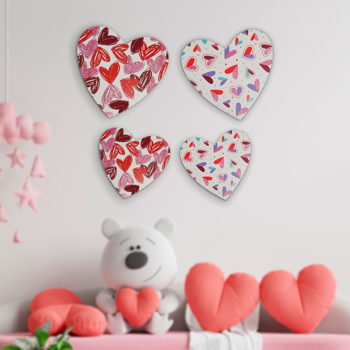 Papel Decorativo de Corazones, 4 pzas