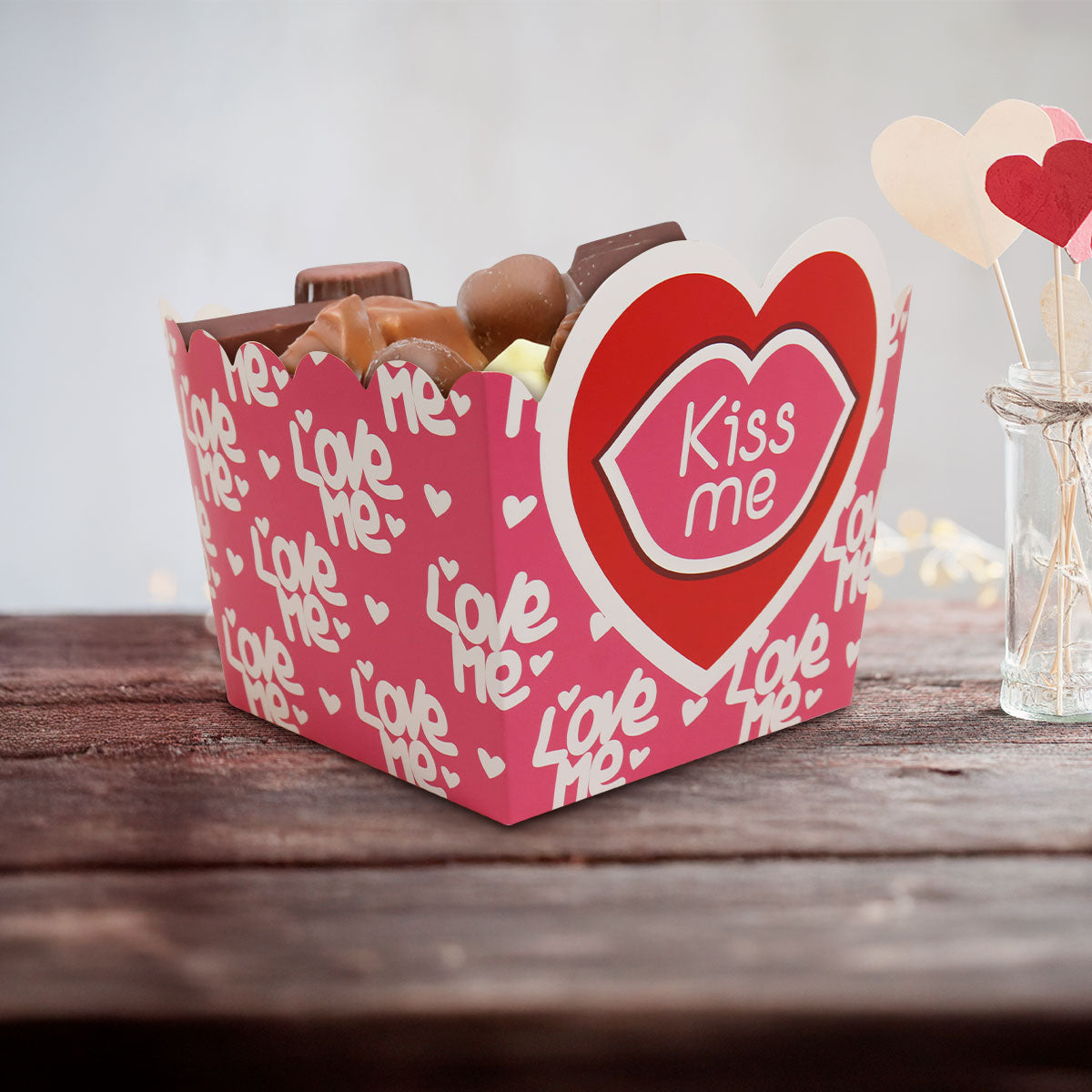 Caja para Regalo Armable "Kiss Me", 2 pza.