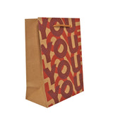 Bolsa de Papel Kraft para Regalo, Decorada con "Love You"