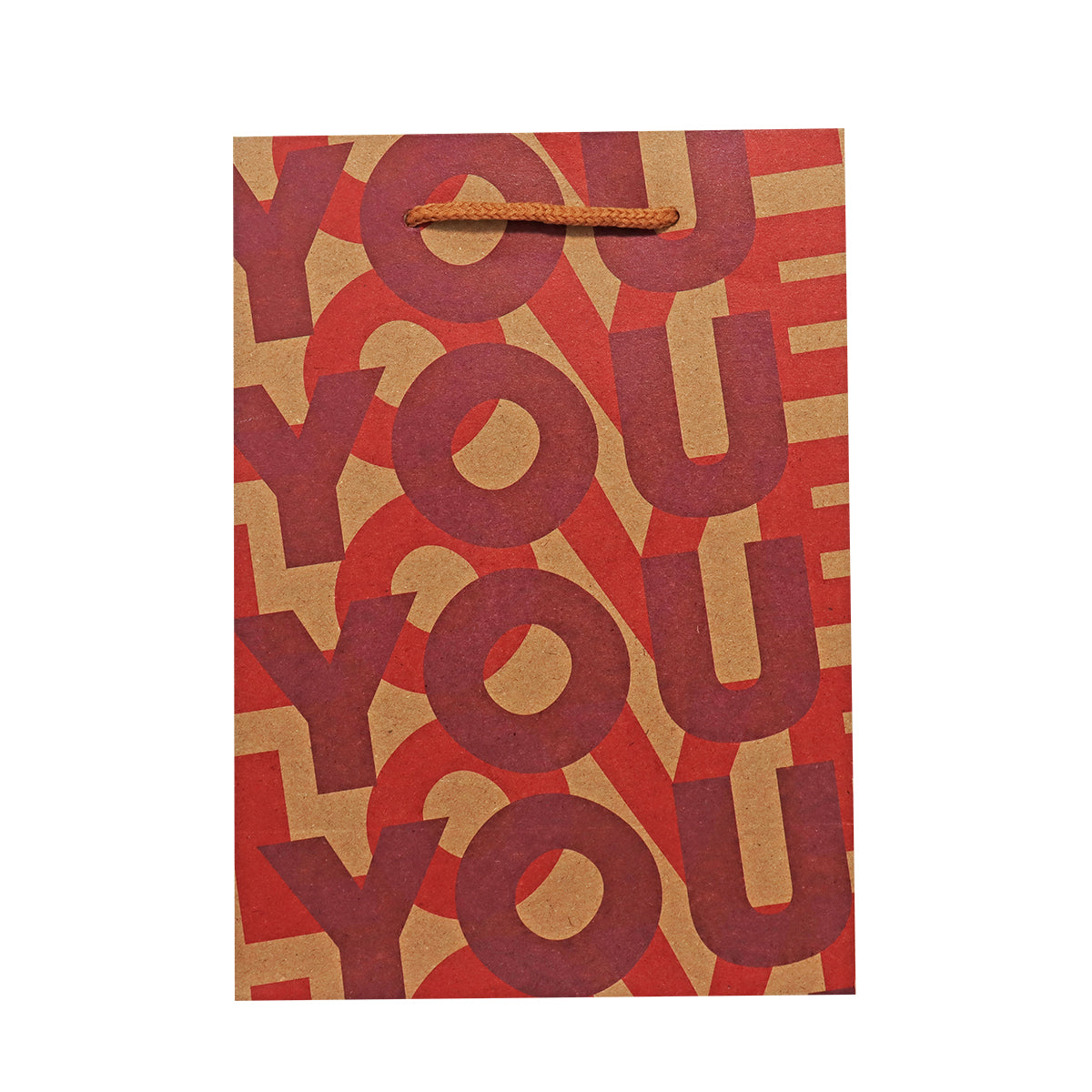 Bolsa de Papel Kraft para Regalo, Decorada con "Love You"