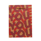 Bolsa de Papel Kraft para Regalo, Decorada con "Love You"