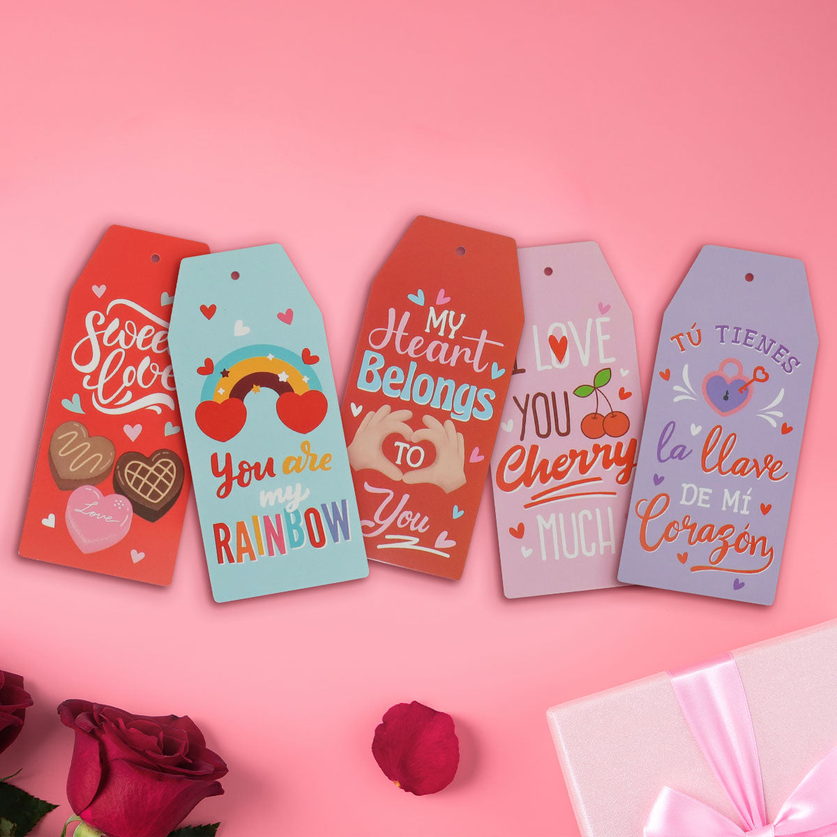 Tarjetas para Regalo de San Valentín, 5 pza