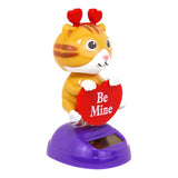 Figura Solar con Diseño de Gatito con Corazón