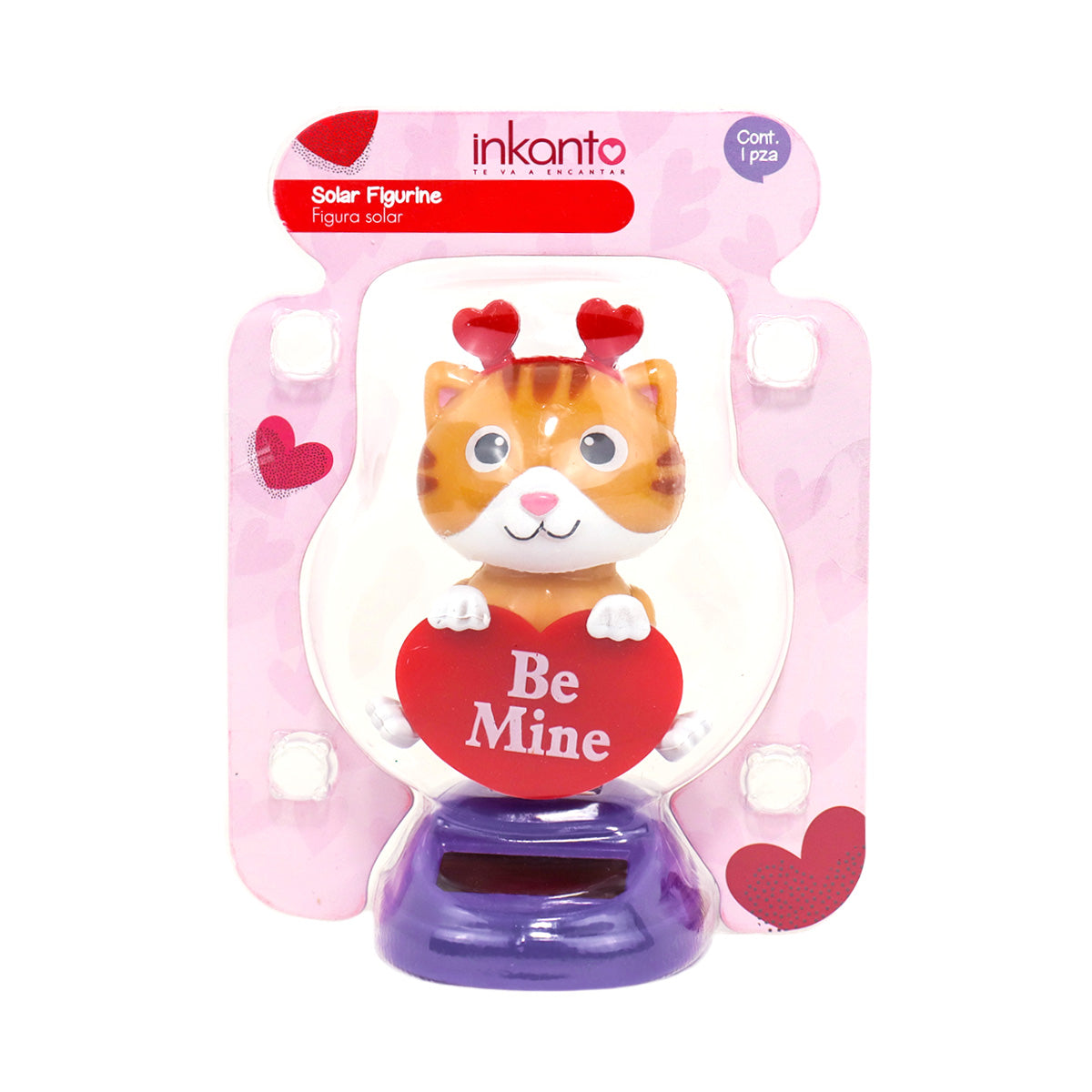 Figura Solar con Diseño de Gatito con Corazón