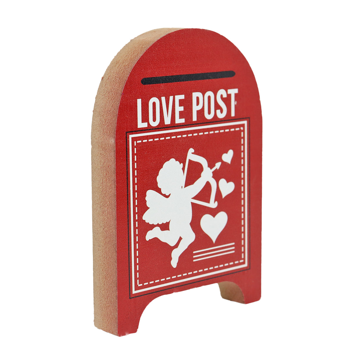 Buzón MDF con Diseño Cupido "Love Post" color Rojo