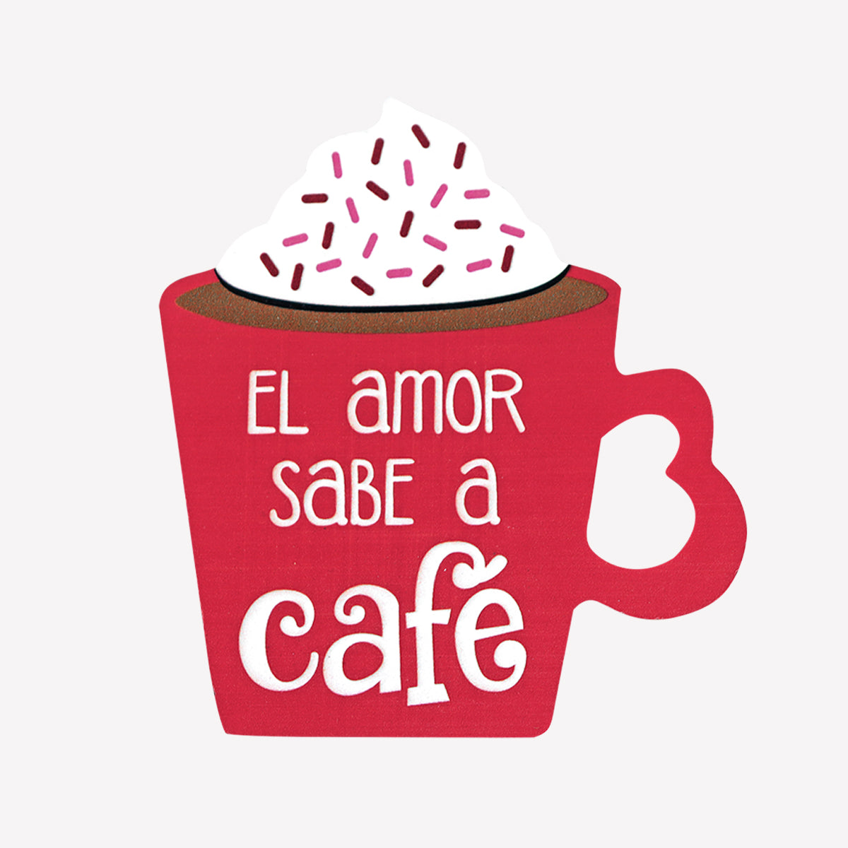 MDF Decorativo Taza San Valentín, color Rojo