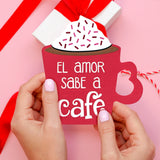 MDF Decorativo Taza San Valentín, color Rojo