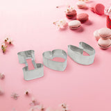 Moldes Cortadores para Galletas en Forma "I Love", Aluminio