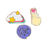 Set De 3 Broches, Nube, Love y Corazón