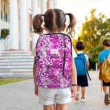 Mochila con Diseño de Flores, Color Morado
