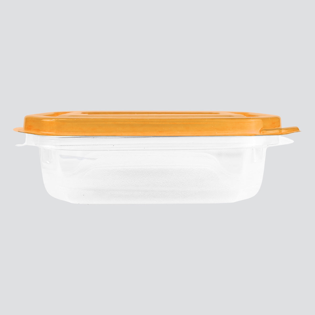 Contenedor Transparente Día de Muertos, Tapa Color Naranja, 2 pzas