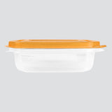 Contenedor Transparente Día de Muertos, Tapa Color Naranja, 2 pzas