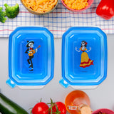Contenedor Transparente Día de Muertos, Tapa Color Azul, 2 pzas