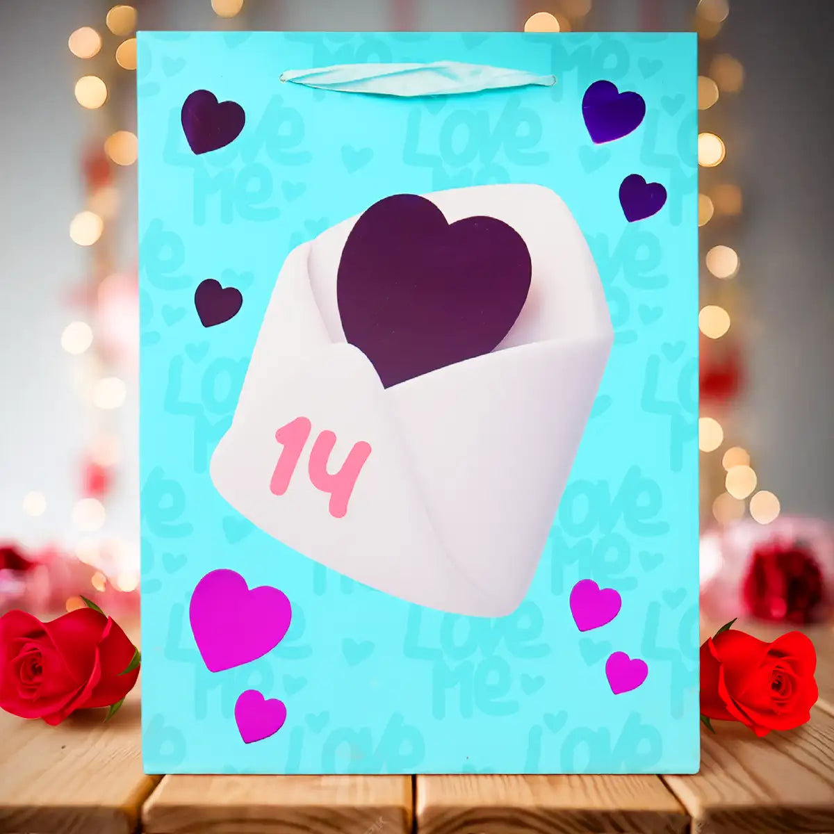 Bolsa de Regalo, Carta, Color Azul