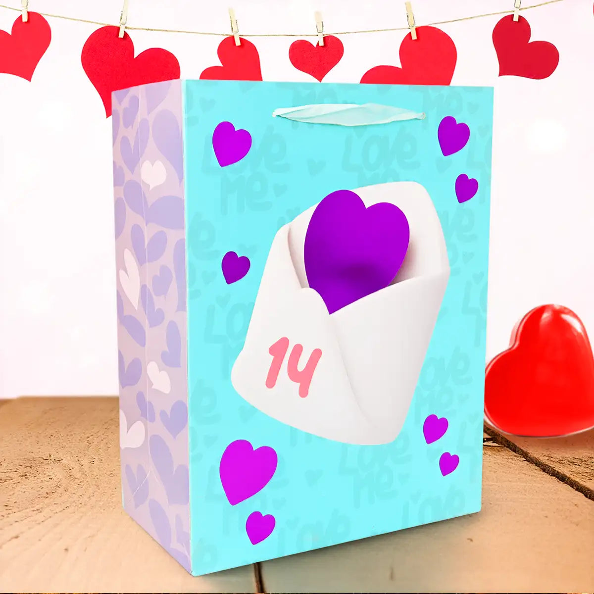 Bolsa de Regalo, Carta, Color Azul