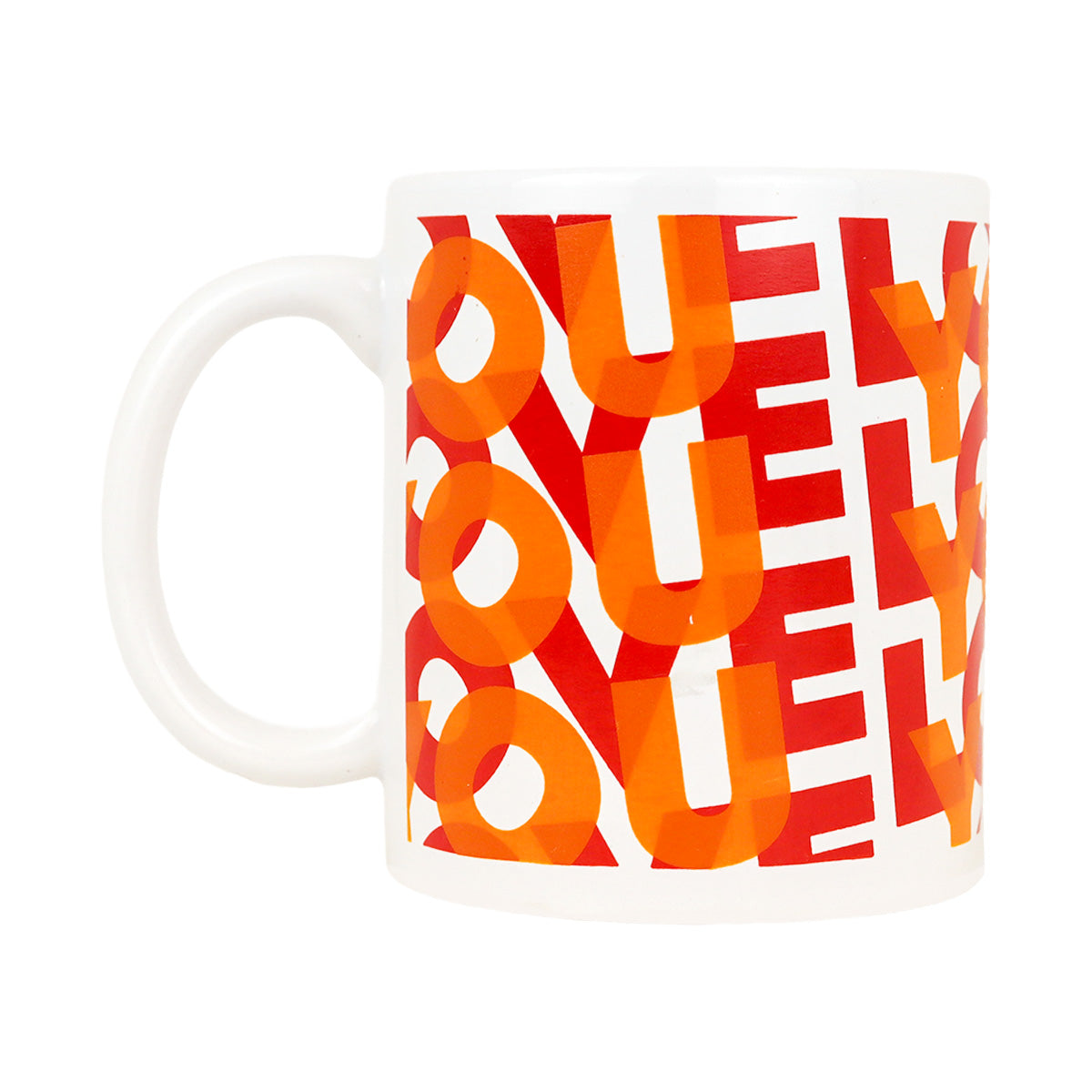 Taza de Cerámica con Estampado Love, color Naranja