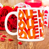 Taza de Cerámica con Estampado Love, color Naranja