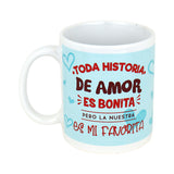 Taza de Cerámica con Estampado de Corazones, color Aqua