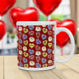 Taza de Cerámica con Estampado de Corazones Peanuts, 350ml