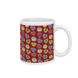 Taza de Cerámica con Estampado de Corazones Peanuts, 350ml