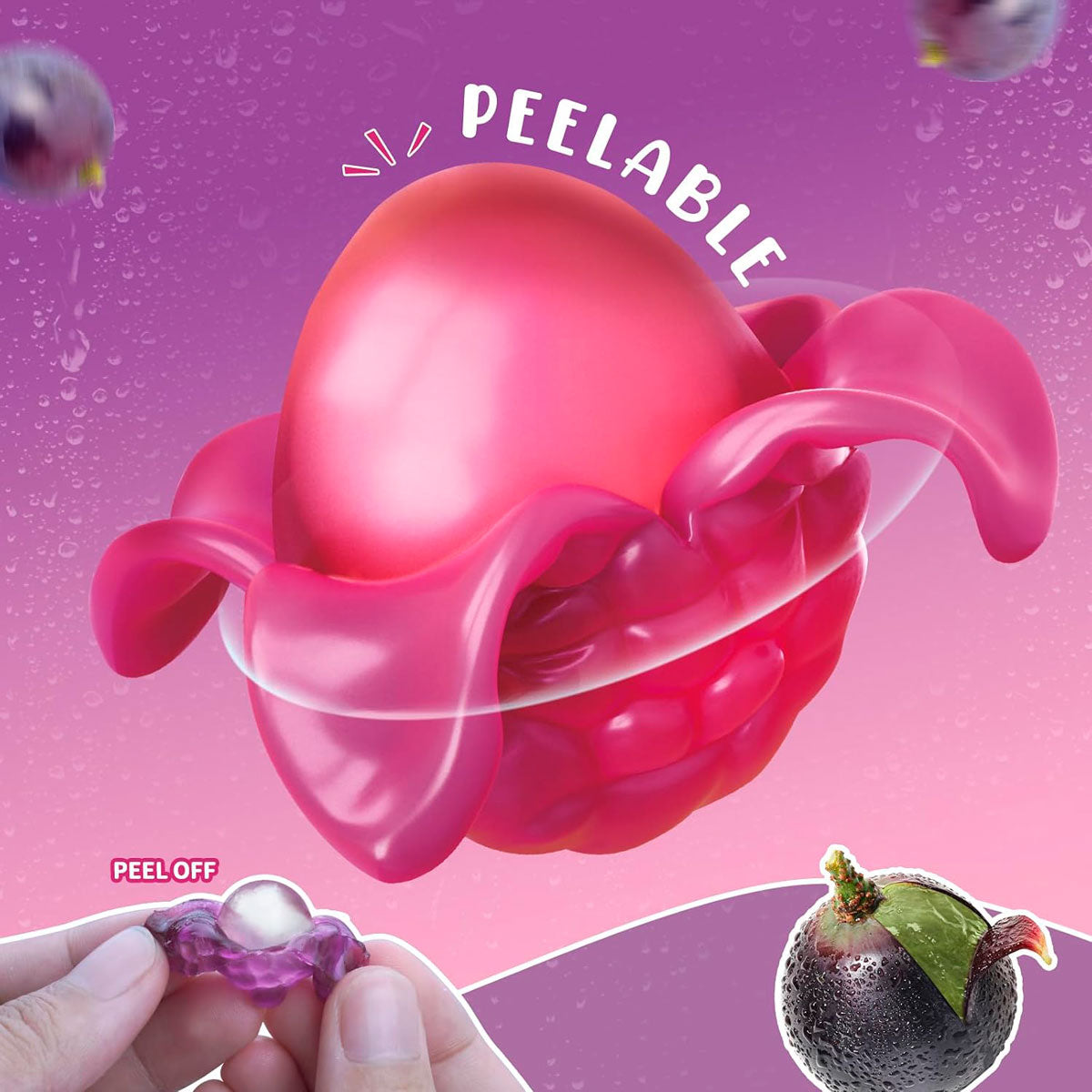 Gomitas Pelable en Forma y Sabor Uva, Amos 62 gr.