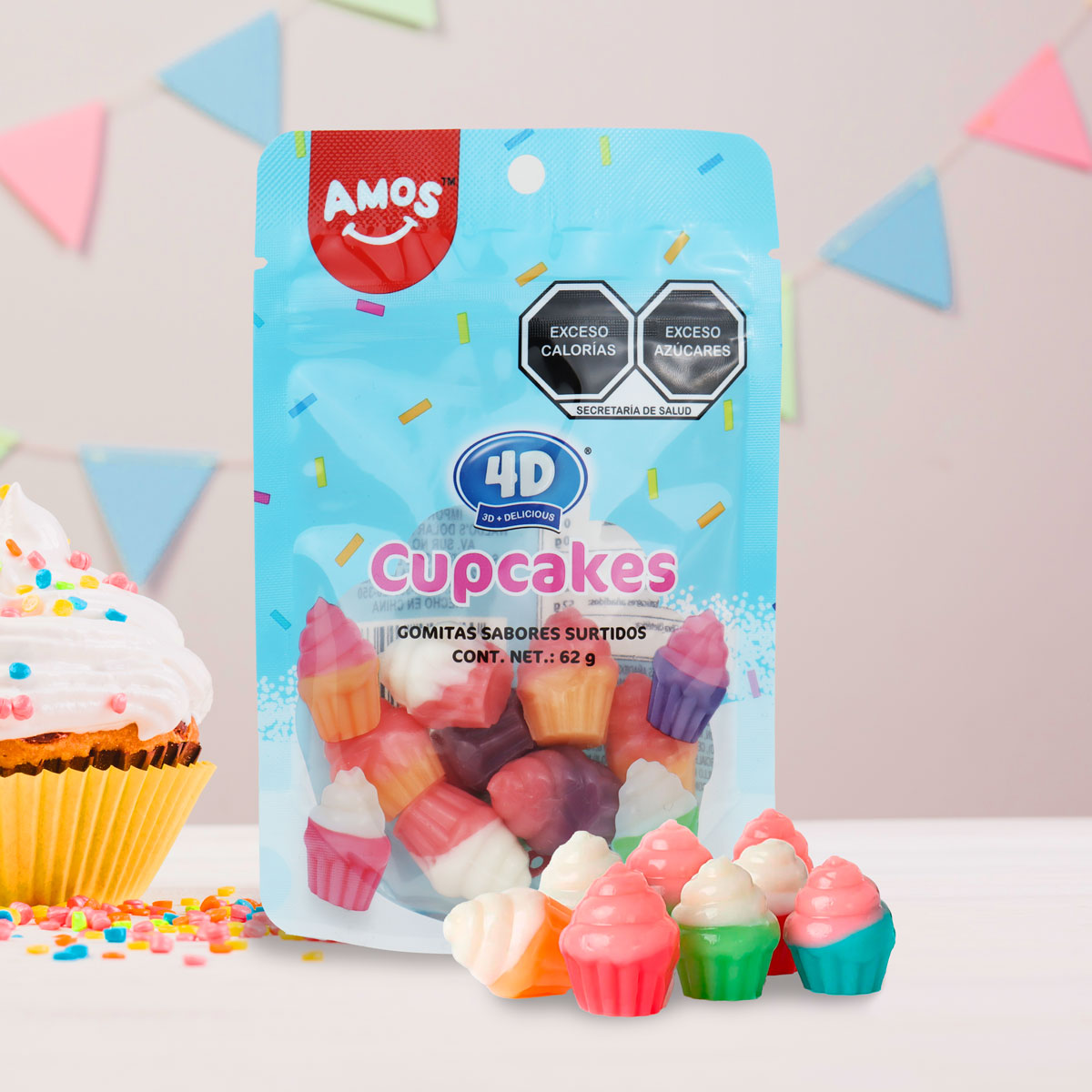 Gomitas de Cupcakes Amos 62 gr.