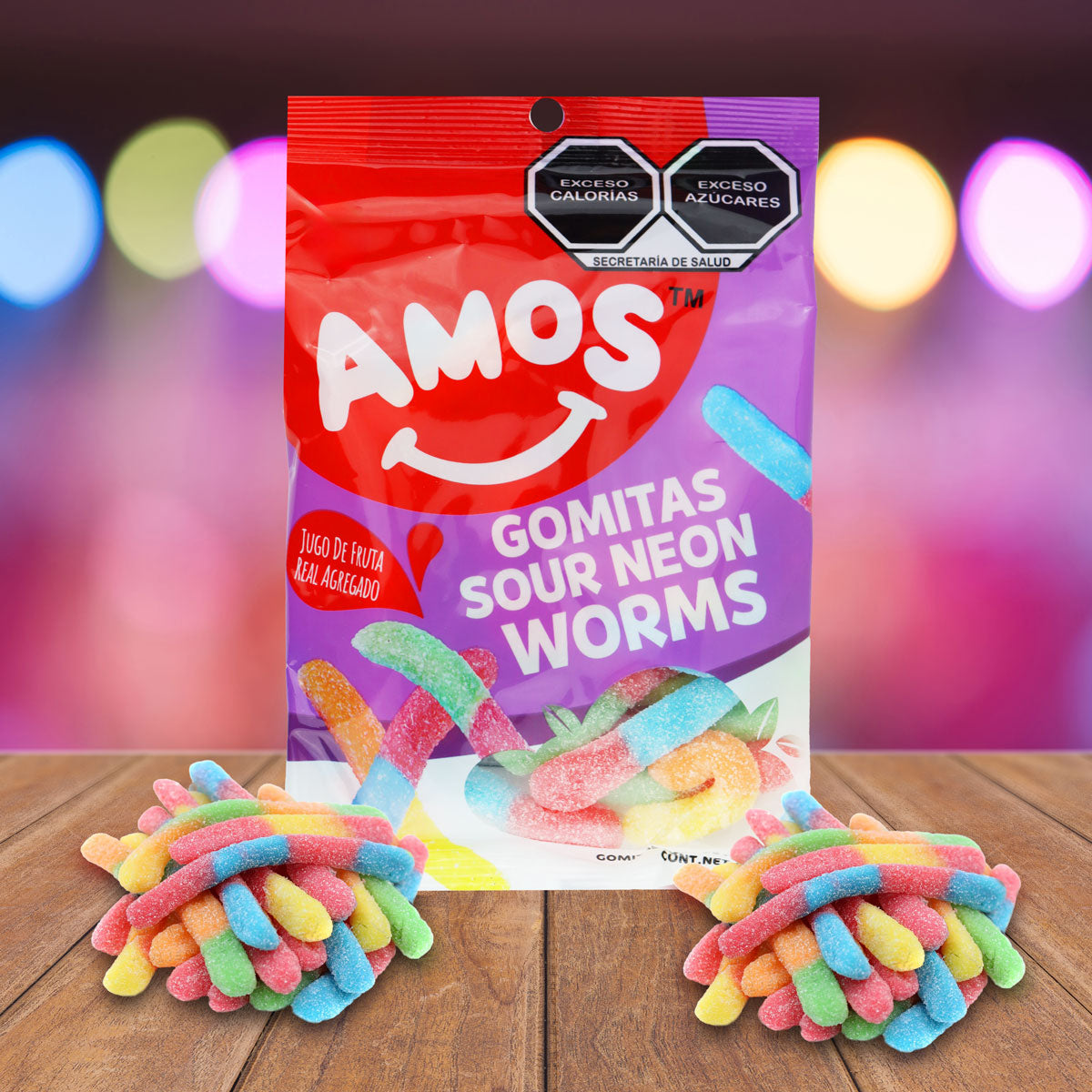 Gomitas de Gusanitos Ácidas, Amos 100 g