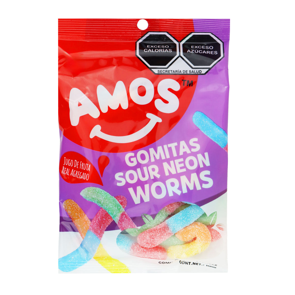Gomitas de Gusanitos Ácidas, Amos 100 g