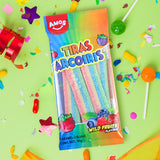 Gomitas de Tiras Acidas Amos con sabores Frutales 90g