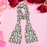 Scrunchie de Leopardo con Corazones, Color Beige con Café