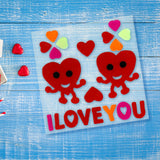 Stickers de Gel para Ventana, Corazones "I Love You"